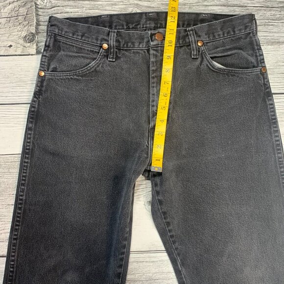 Wrangler Vintage Cowboy Cut Black Slim Fit Bootcut Jeans Denim USA - Picture 10 of 13